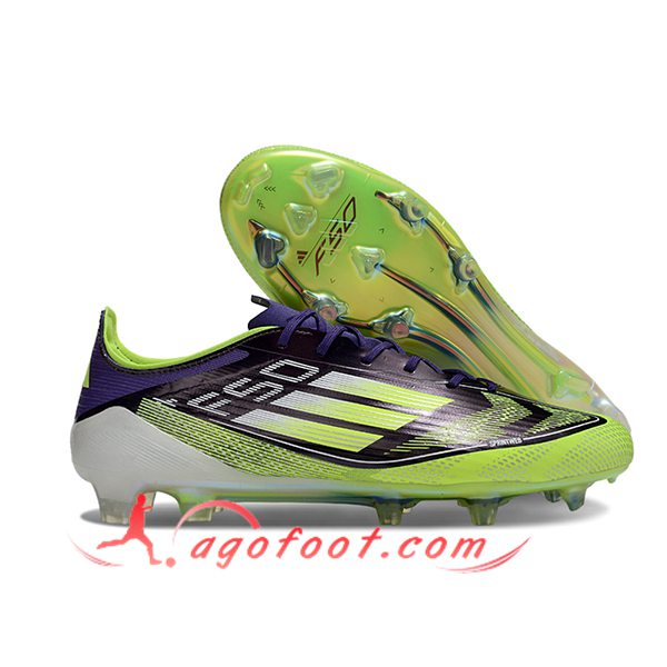 Adidas Chaussures de Foot F50 ELITE FG Vert/Noir/Pourpre