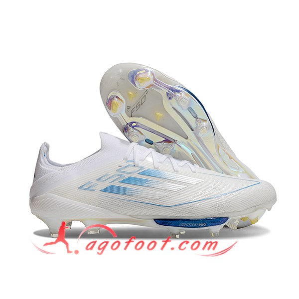 Adidas Chaussures de Foot F50+.1 FG Blanc/Bleu
