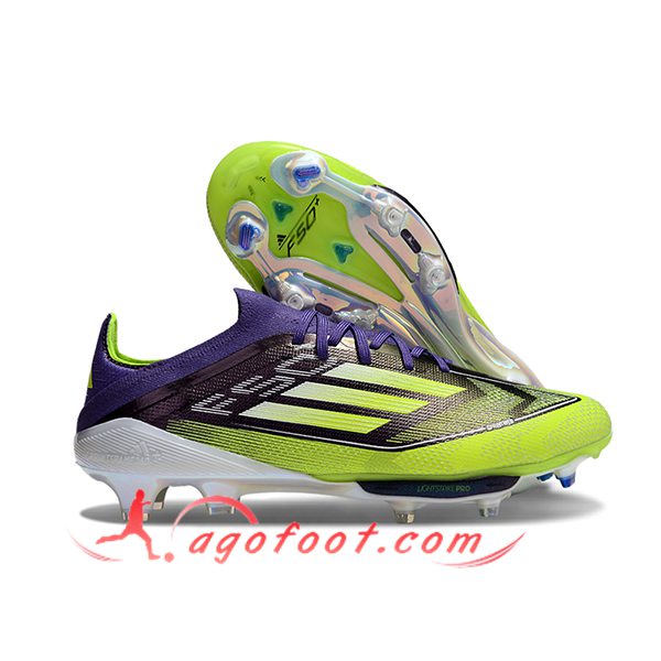 Adidas Chaussures de Foot F50+.1 FG Vert/Noir/Pourpre