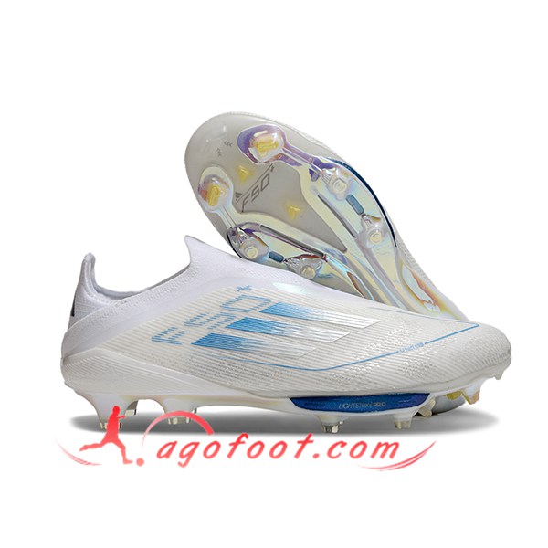 Adidas Chaussures de Foot F50+ FG Blanc/Bleu