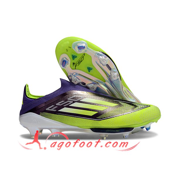 Adidas Chaussures de Foot F50+ FG Vert/Noir/Pourpre