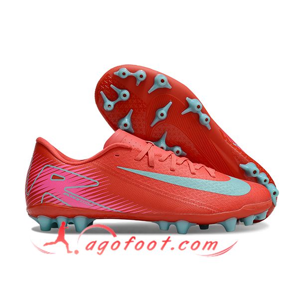 Nike Chaussures de Foot AIR ZOOM MERCURIAL VAPOR XVI ACADEMY X MBAPPE AG Orange/Bleu