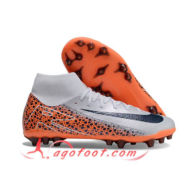 Nike Chaussures de Foot Mercurial Superfly 10 Academy Gris/Orange/Noir