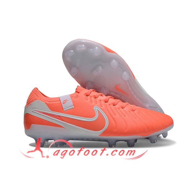 Nike Chaussures de Foot Tiempo Legend X Elite FG Orange/Gris