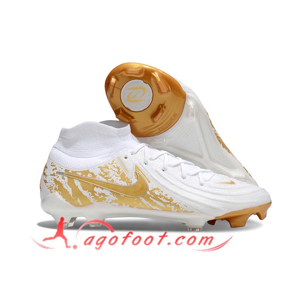 Nike Chaussures de Foot Phantom Luna Elite NU FG Blanc/Jaune