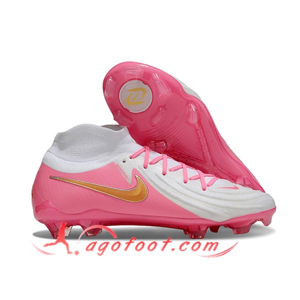 Nike Chaussures de Foot Phantom Luna Elite NU FG Blanc/Rose