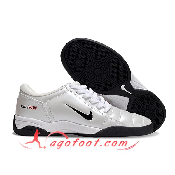 Nike Chaussures de Foot T90 IC Blanc/Noir