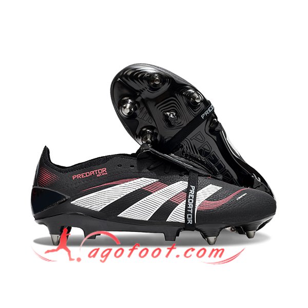 Adidas Chaussures de Foot 25 Predator Elite Tongue SG Noir/Blanc/Rouge
