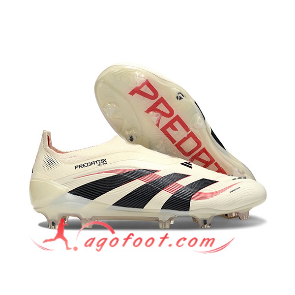Adidas Chaussures de Foot 25 Predator Elite LL FG Blanc/Noir/Rouge
