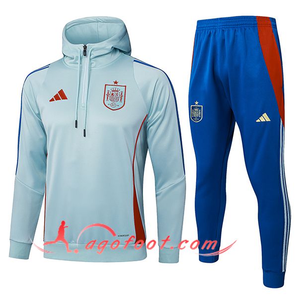 Ensemble Survetement Veste A Capuche Espagne Vert/Rouge 2025/2026