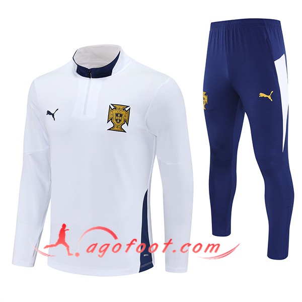 Ensemble Survetement de Foot Portugal Blanc/Bleu 2025/2026
