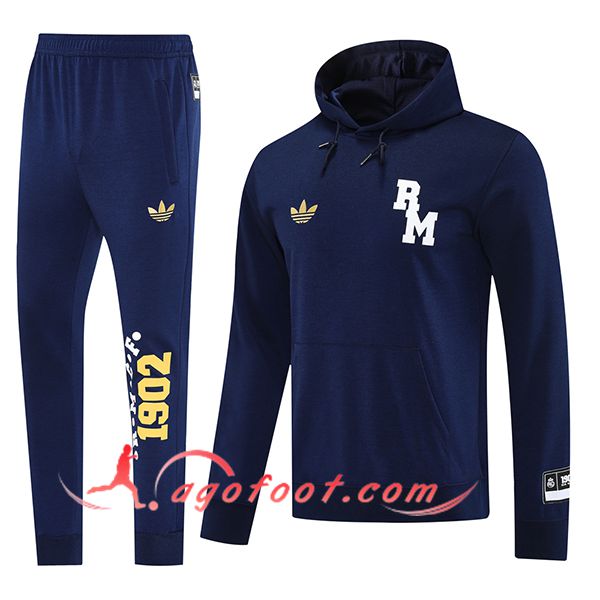 Ensemble Survetement Veste A Capuche Real Madrid Bleu Royal 2025/2026