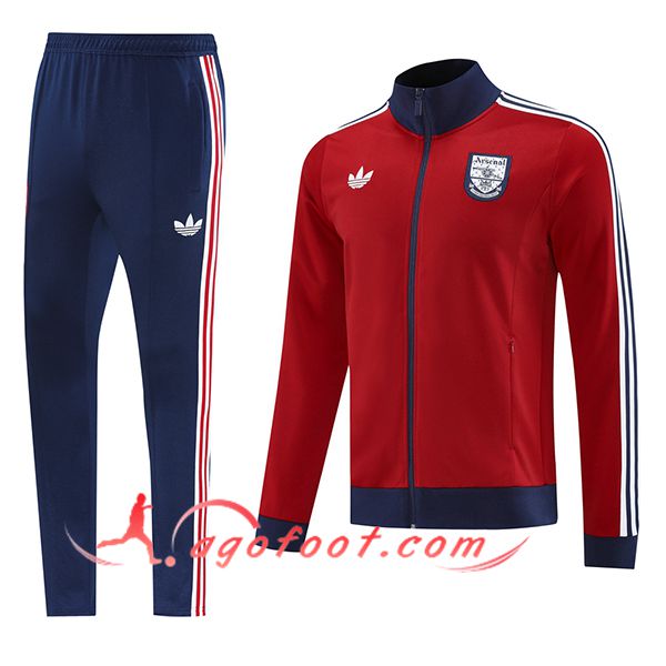 Ensemble Survetement de Foot Veste Arsenal Rouge/Bleu 2025/2026