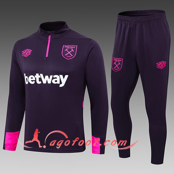 Ensemble Survetement de Foot West Ham Enfant Pourpre 2025/2026