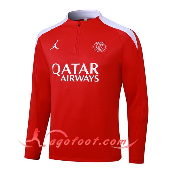 Sweatshirt Training PSG Rouge/Blanc 2025/2026