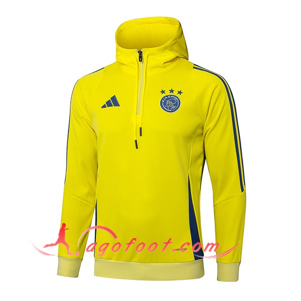 Sweatshirt Training Capuche Ajax Jaune/Bleu 2025/2026