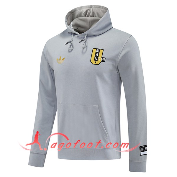Sweatshirt Training Capuche Manchester United Gris 2025/2026