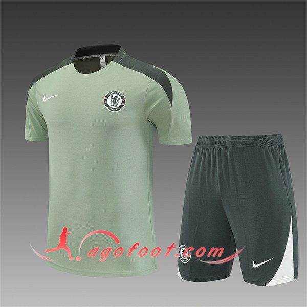 Ensemble Training T-Shirts FC Chelsea Enfant Vert 2025/2026