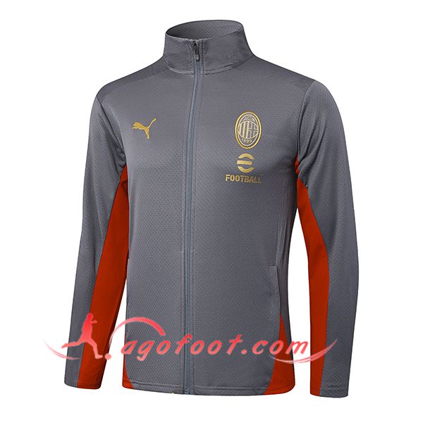 Veste Foot Milan AC Gris/Rouge 2025/2026