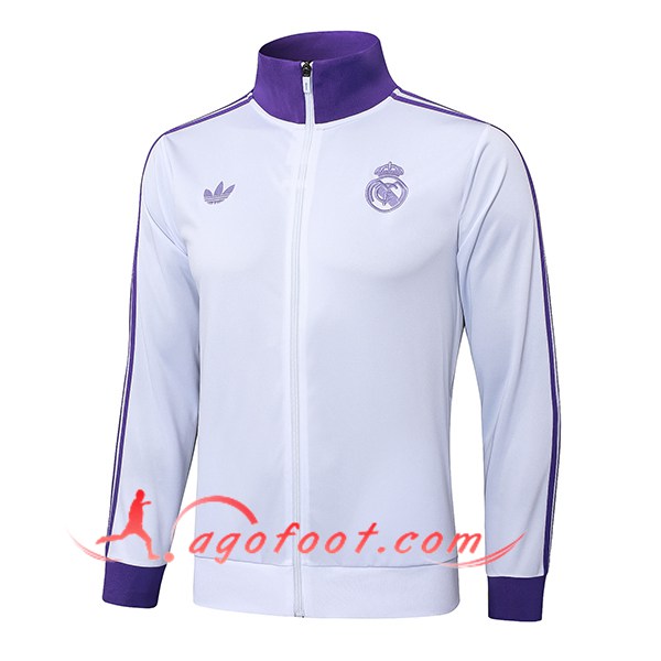 Veste Foot Real Madrid Blanc/Pourpre 2025/2026