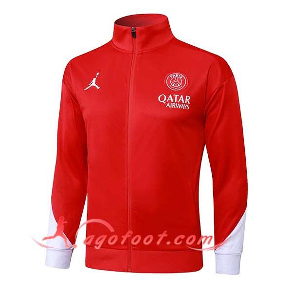 Veste Foot PSG Rouge/Blanc 2025/2026