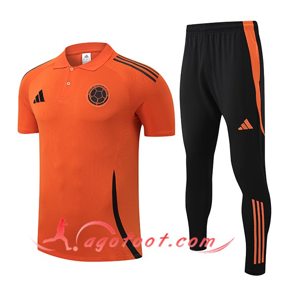 Ensemble Polo Foot Colombie Orange/Noir 2025/2026