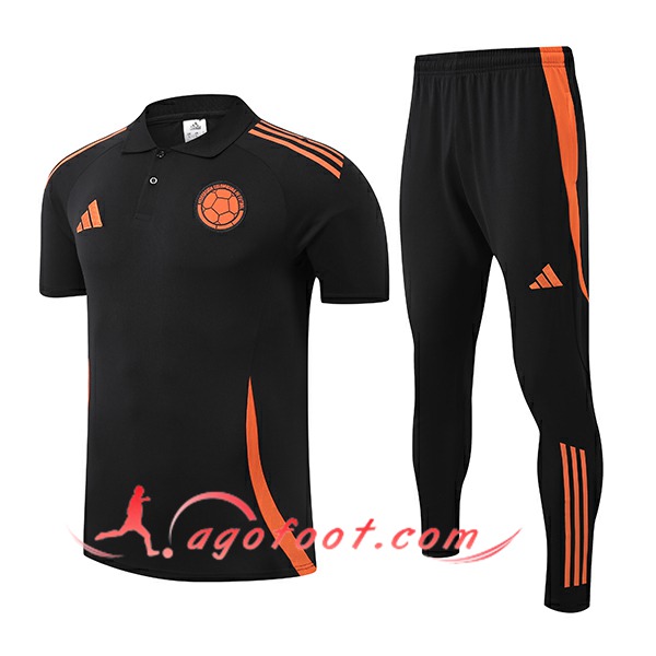 Ensemble Polo Foot Colombie Noir/Orange 2025/2026