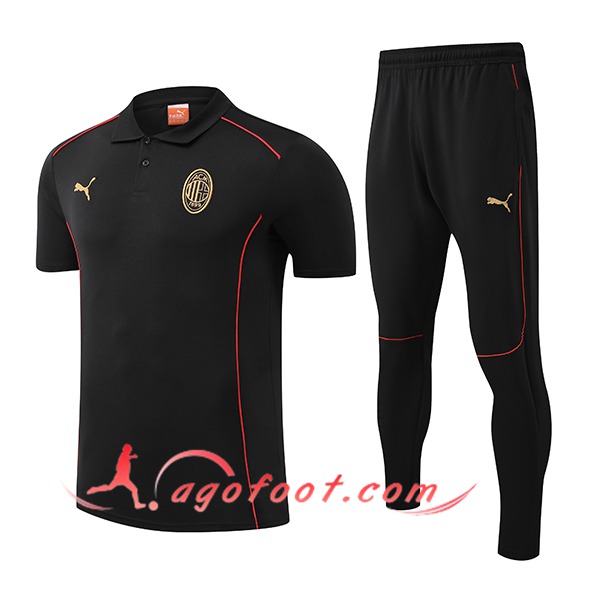 Ensemble Polo Foot Milan AC Noir 2025/2026