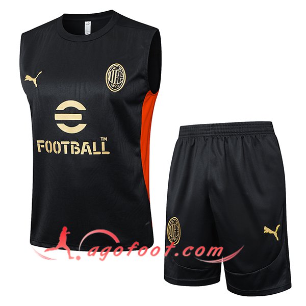 Ensemble Training Debardeur Milan AC Noir/Rouge 2025/2026