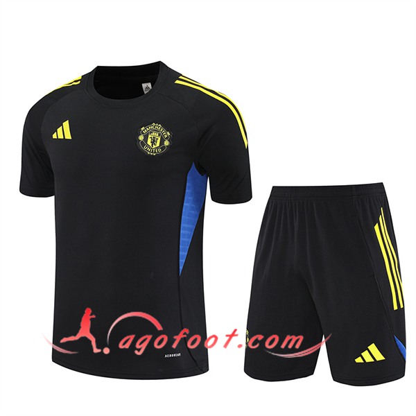 Ensemble Training T-Shirts Manchester United Noir/Jaune/Bleu 2025/2026