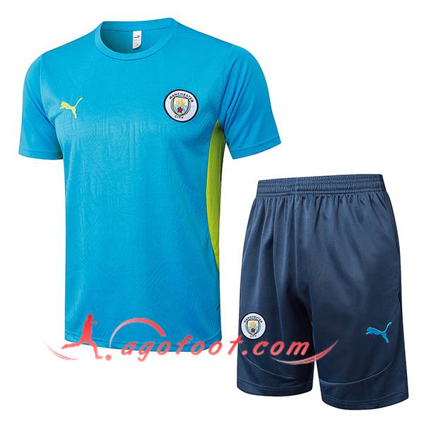 Ensemble Training T-Shirts Manchester City Bleu/Vert 2025/2026