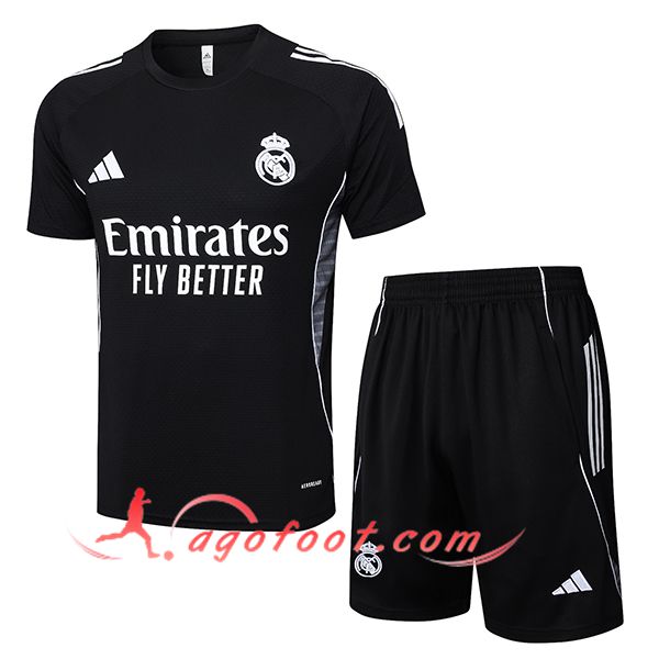 Ensemble Training T-Shirts Real Madrid Noir/Gris 2025/2026