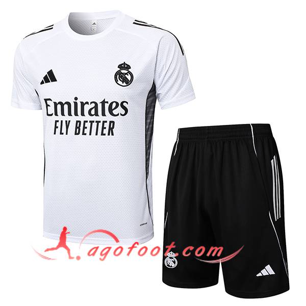 Ensemble Training T-Shirts Real Madrid Blanc/Noir 2025/2026