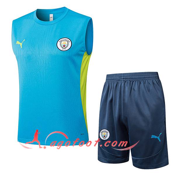Ensemble Training Debardeur Manchester City Bleu/Vert 2025/2026