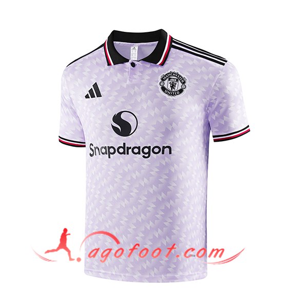 Polo Foot Manchester United Pourpre/Blanc 2025/2026