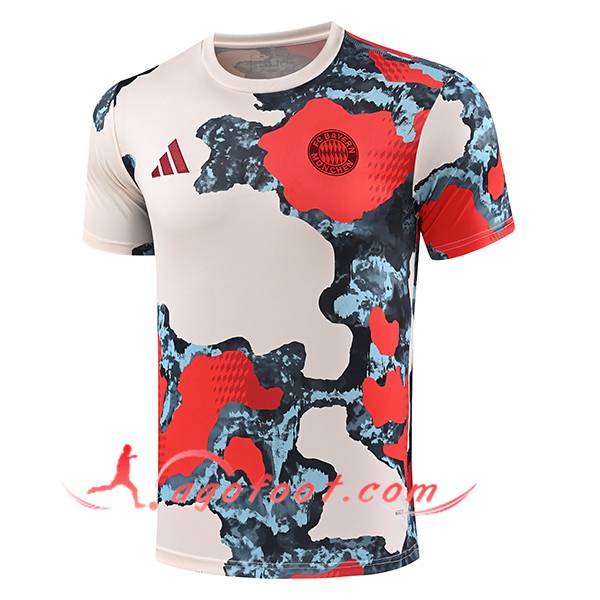 Training T-Shirts Bayern Munich Beige/Rouge/Bleu 2025/2026