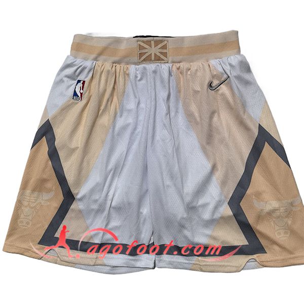Shorts NBA Chicago Bulls 2025/26 Blanc/Orange/Gris