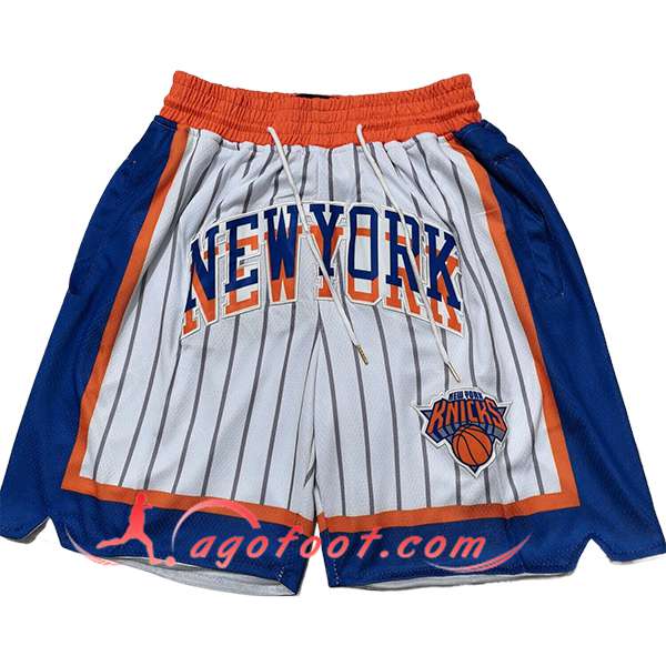 Shorts NBA New York Knicks 2025/26 Blanc/Bleu/Orange