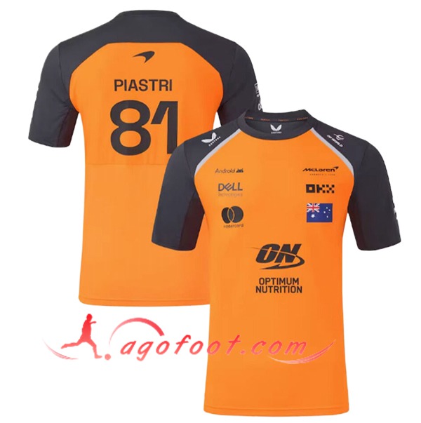 T-Shirt McLaren (PIASTRI #81) F1 Team Orange/Gris 2025