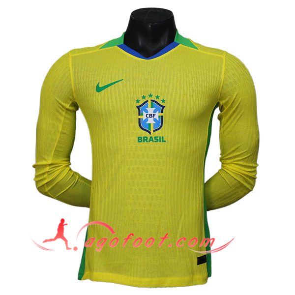 Maillot Equipe Foot Bresil Manches Longues Domicile 2025/2026