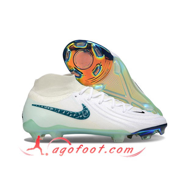 Nike Chaussures de Foot Phantom Luna Elite NU FG Blanc/Vert
