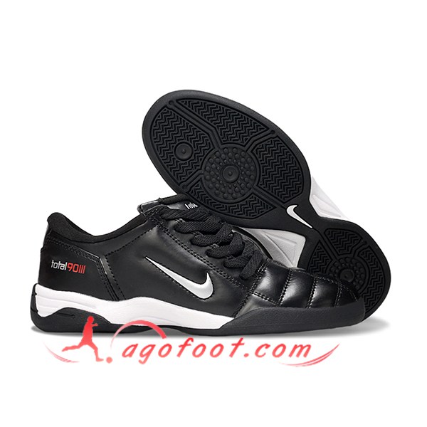 Nike Chaussures de Foot T90 IC Noir/Blanc