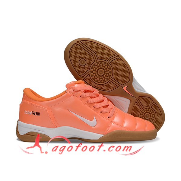 Nike Chaussures de Foot T90 IC Orange/Blanc