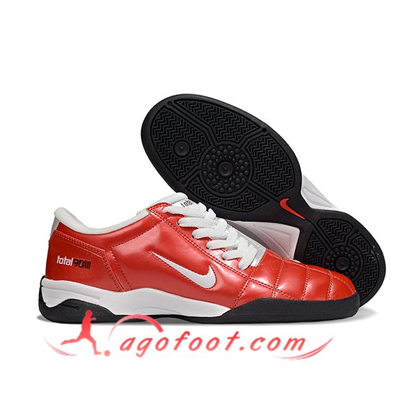 Nike Chaussures de Foot T90 IC Rouge/Blanc