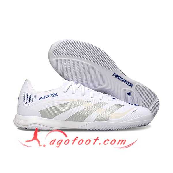 Adidas Chaussures de Foot PREDATOR 25 ELITE IC BOOTS Blanc/Gris/Bleu