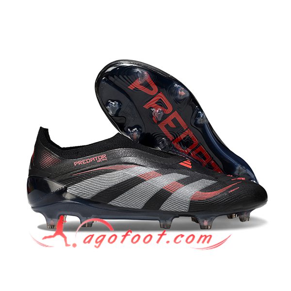 Adidas Chaussures de Foot 25 Predator Elite LL FG Noir/Gris/Rouge