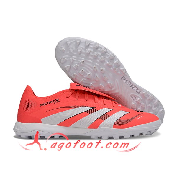 Adidas Chaussures de Foot PREDATOR LEAGUE FT TURF Orange/Blanc