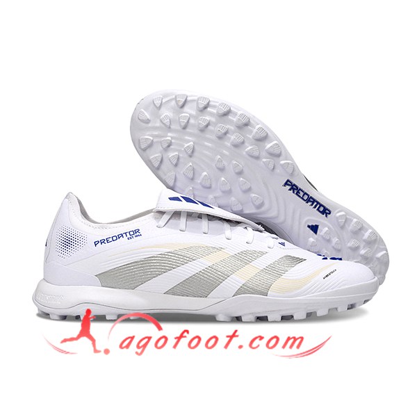 Adidas Chaussures de Foot PREDATOR LEAGUE FT TURF Blanc/Gris/Bleu