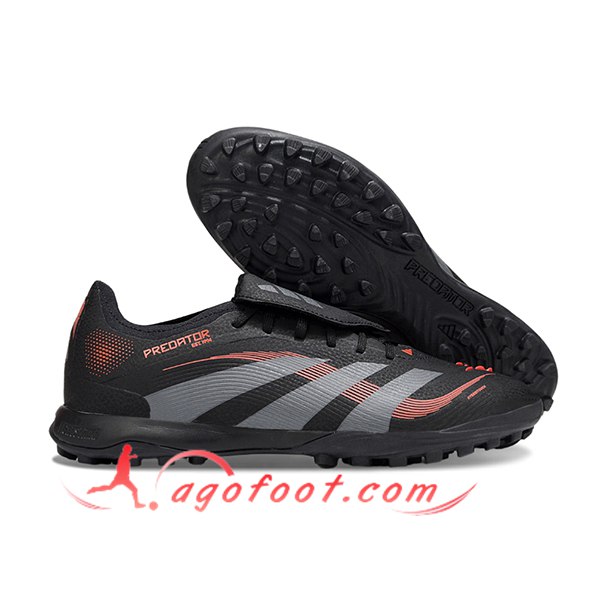 Adidas Chaussures de Foot PREDATOR LEAGUE FT TURF Noir/Gris/Rouge