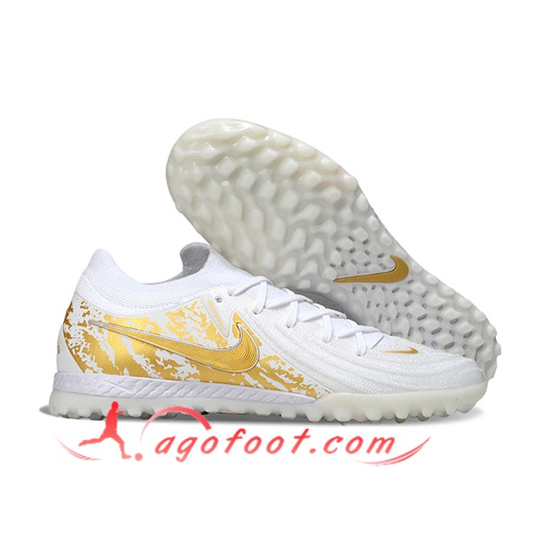 Nike Chaussures de Foot Phantom GX II EliteTF Blanc/Jaune